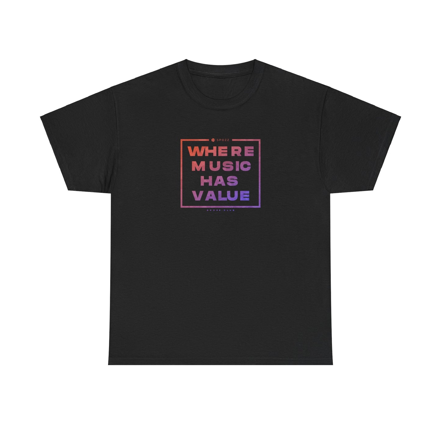 Spozz Official Merch ¨Where music has value¨ Unisex Heavy Cotton Tee - SPOZZ.club