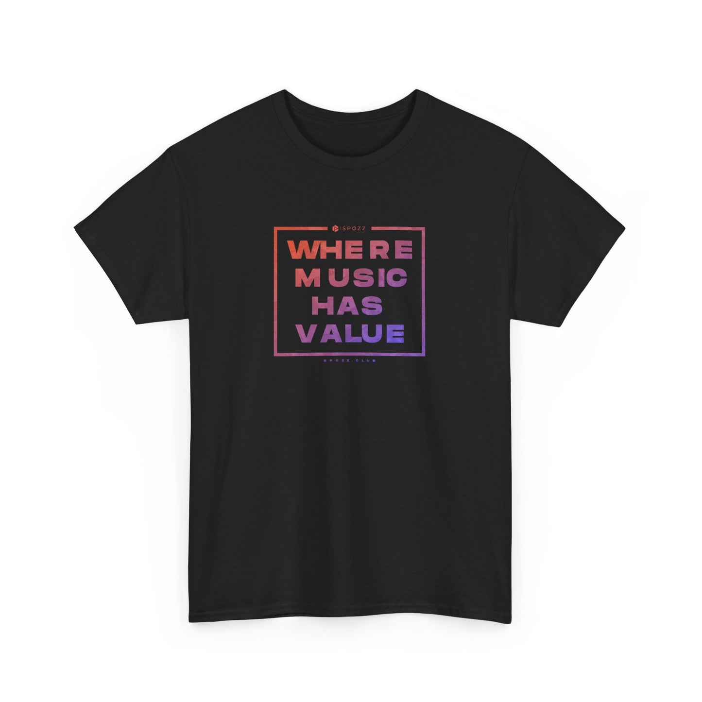 Spozz Official Merch ¨Where music has value¨ Unisex Heavy Cotton Tee - SPOZZ.club